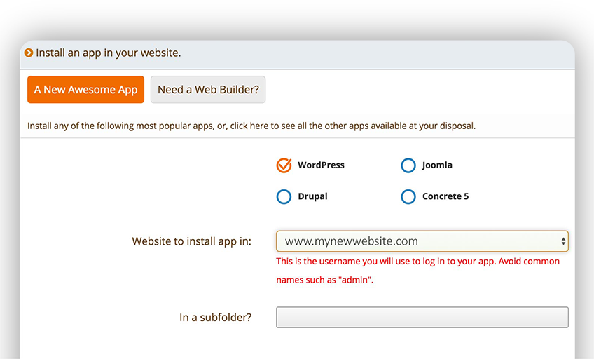 One-click app installation