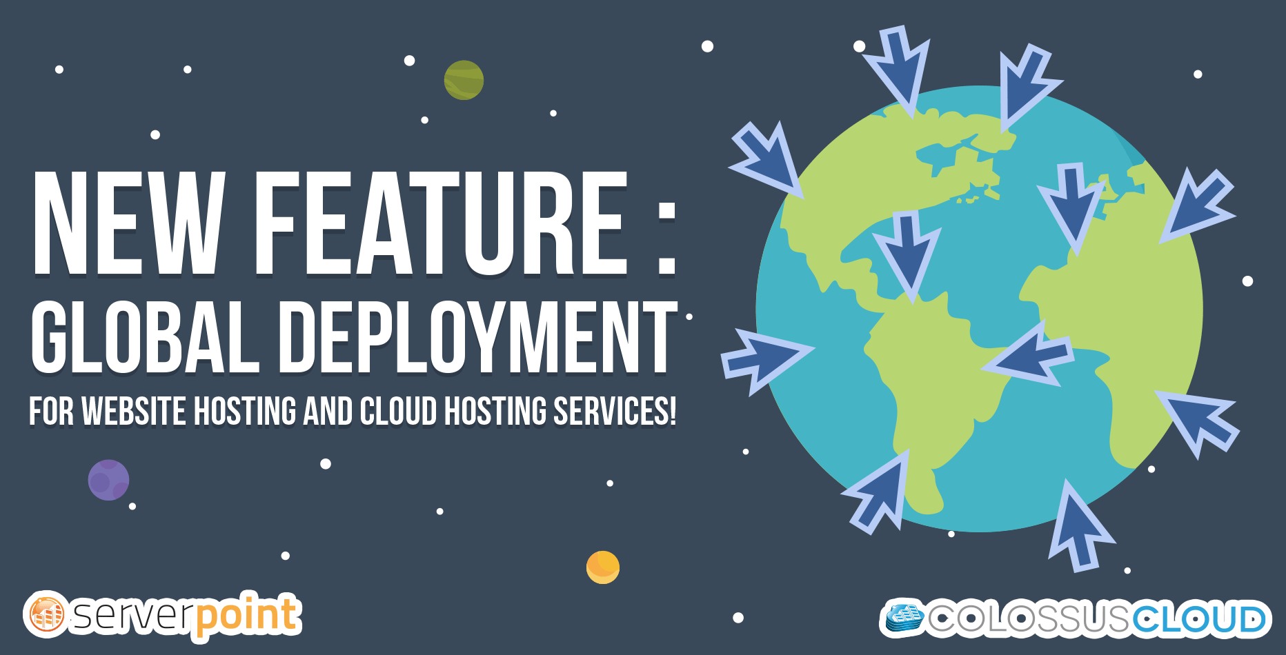 Web hosting at six data centers worldwide