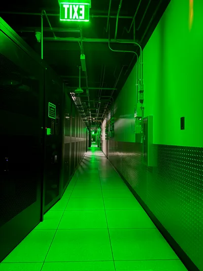 Data center server room corridor